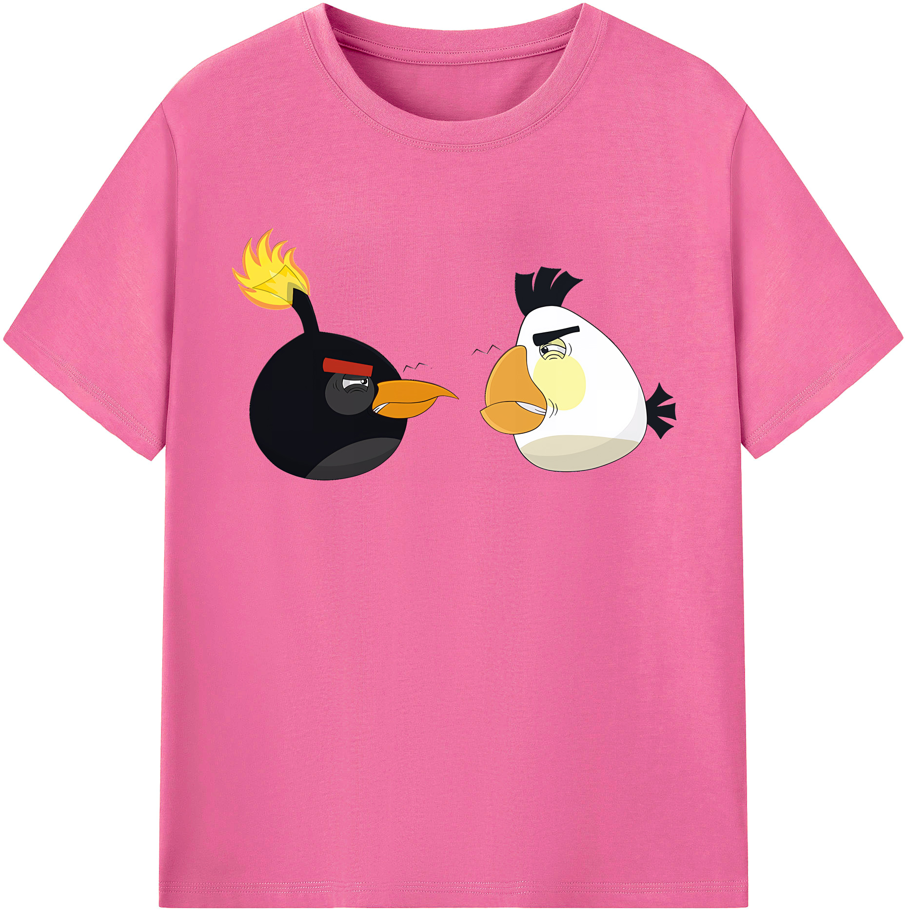 （画像用） Angry Birds アングリーバード レディースカジュアルプリントTシャツ（綿100％）